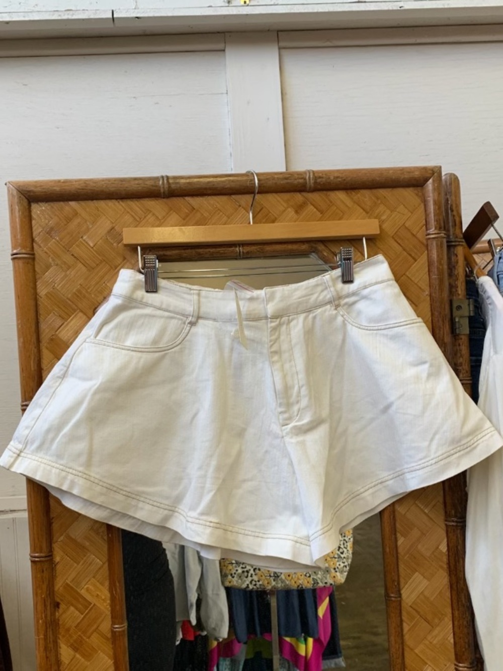 New Anthropologie Women’s White High-Waist Skort Shorts